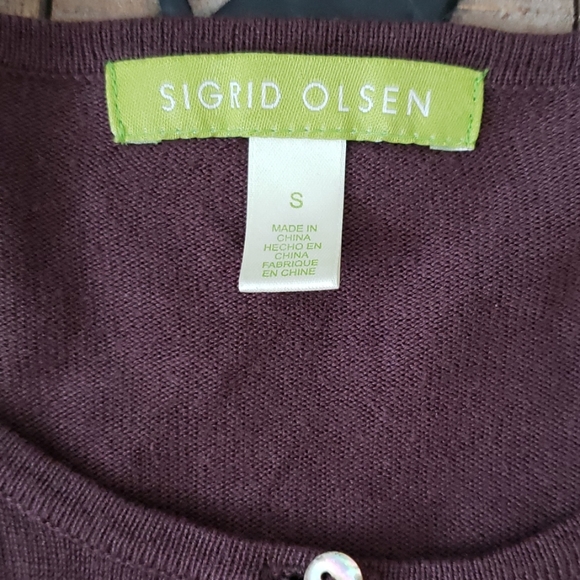 Sigrid Olsen Light weight Brown Button up cardigan - Picture 2 of 8